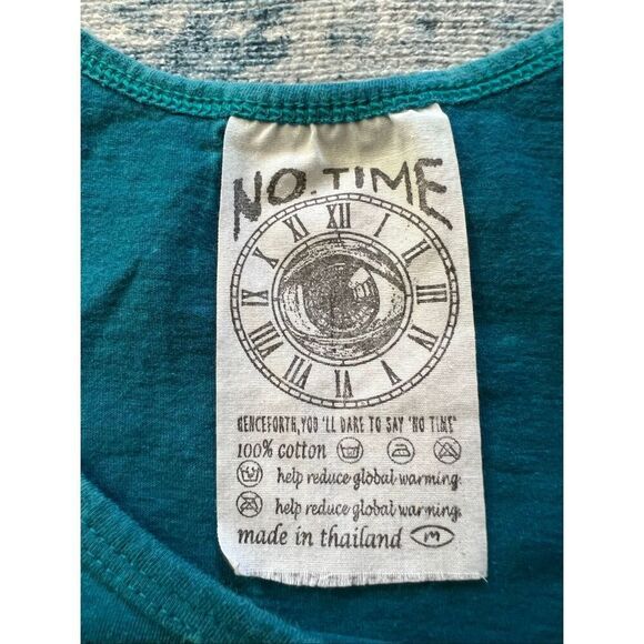 No Time Teal Tie Dye All Seeing Eye Pyramid Tank Top Women's Medium - Picture 3 of 5